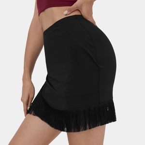 HALARA Cloudful® Air Asymmetric Crossover Fringe Hem Bodycon 2-in-1 Skirt, Large